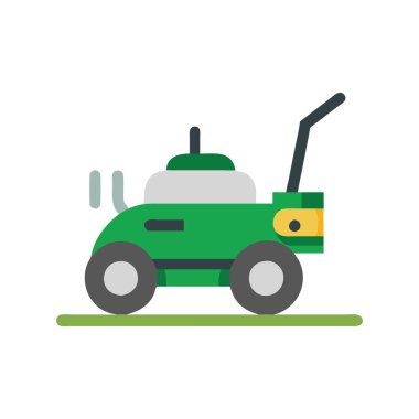 Traktör simgesi ve vektör illüstrasyonu beyaz arkaplanda izole edildi