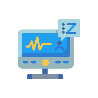 Kardiyogram vektör tasarımlı tıbbi izleme ve dizüstü bilgisayar