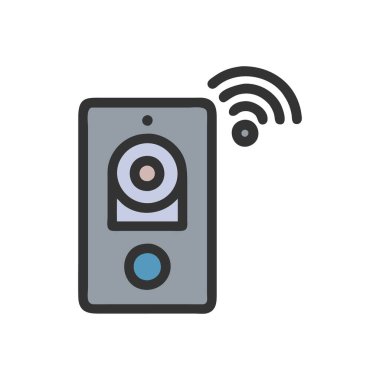 kamera vektörü renk çizgisi simgesi