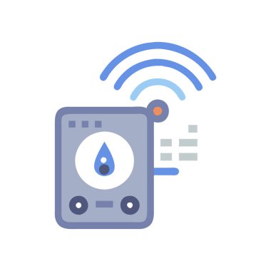 Su damlası ve musluk ikonu vektörü. İnce çizgi işareti. renk kontur sembolü resimlemesi