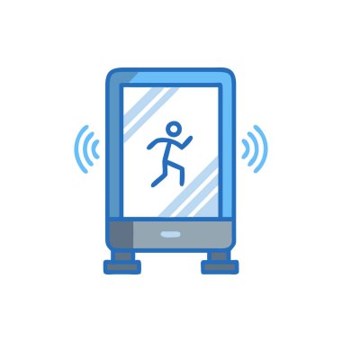 çalışan adam ve akıllı telefon simgesi vektör illüstrasyon grafik tasarımı