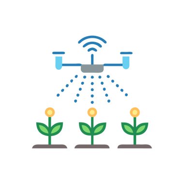akıllı dron denetimi düz renk vektör simgesi