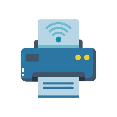 yazıcı düz simgesi, vektör, illüstrasyon