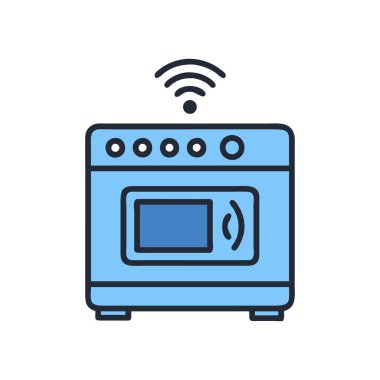 Mikrodalga simgesi, vektör illüstrasyonu