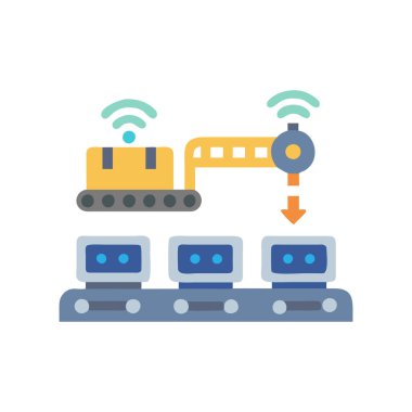 robotik el düz ikon vektör çizimi