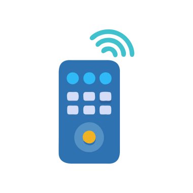 Mavi arkaplanda uzaktan kontrol simgesi
