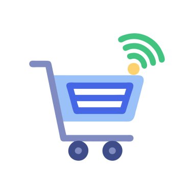 İzometrik tarzda alışveriş arabası simgesi