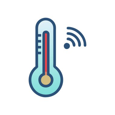 sıcaklık vektörü düz renk simgesi