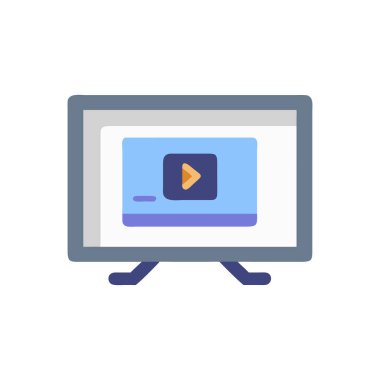 TV vektörü düz renk simgesi