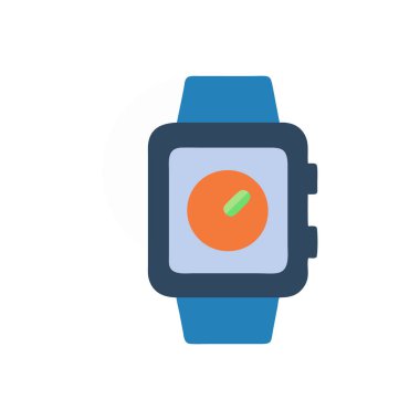 Beyaz arkaplanda akıllı saat vektör çizimi. Birinci sınıf kaliteli semboller. kavram ve grafik tasarımı için vektör simgesi.