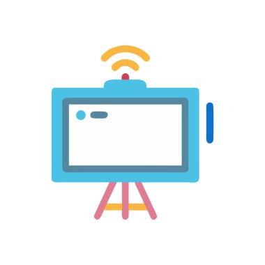 Video kameranın düz tasarım vektörü