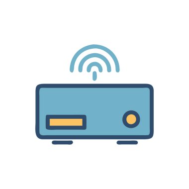 beyaz arkaplanda router vektör illüstrasyonu.