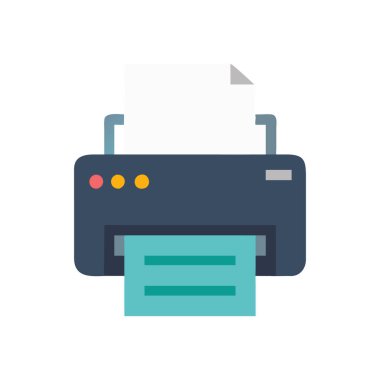 yazıcı vektörü düz renk simgesi