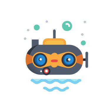 Denizaltının bir maskeyle çizimi.