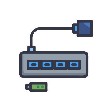 usb kablo vektör illüstrasyon tasarımı