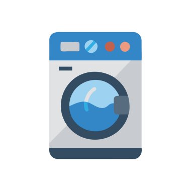 çamaşır makinesi ile çamaşır simgesi vektörü