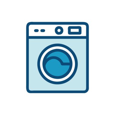 çamaşır makinesi simgesi, vektör illüstrasyonu