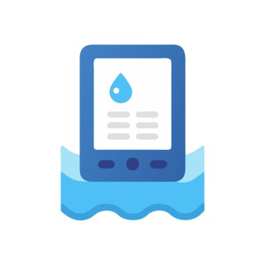 Su vektörü ince çizgi simgesi