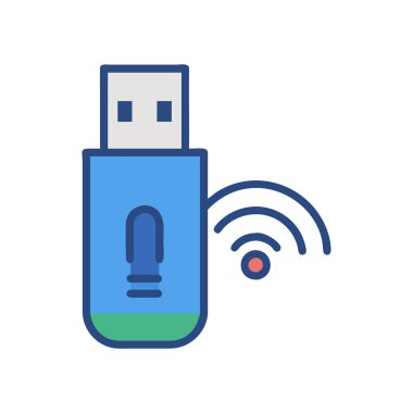 Beyaz arkaplanda izole edilmiş usb simgesi vektörü, sizin şeffaf imzanız