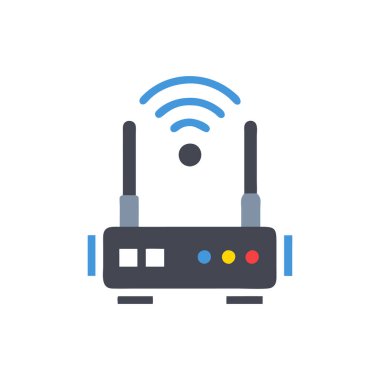 Web ve mobil uygulama tasarımınız için beyaz arkaplanda izole edilmiş wifi router simgesi vektörü, wi