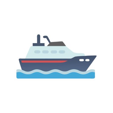 tekne deniz taşıma simgesi vektör çizimi tasarımı