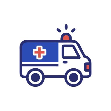 ambülans vektörü düz renk simgesi