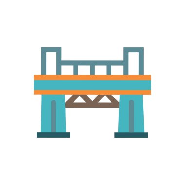 Köprü düz vektör simgesi