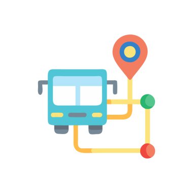 harita bus simgesi vektör illüstrasyonu
