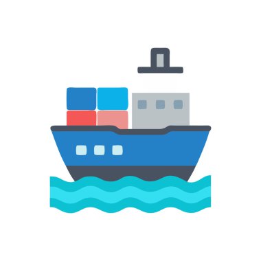 gemi vektör düz renk simgesi