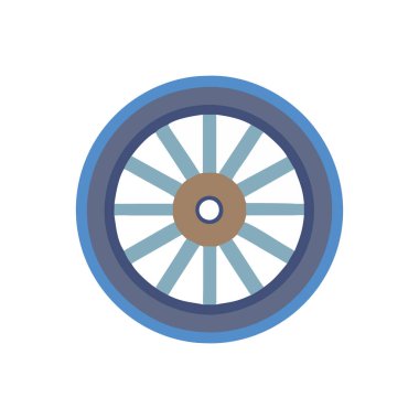 tekerlek vektörü düz renk simgesi