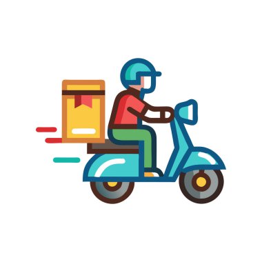 Scooter vektör çizimi ile servis hizmeti kavramı