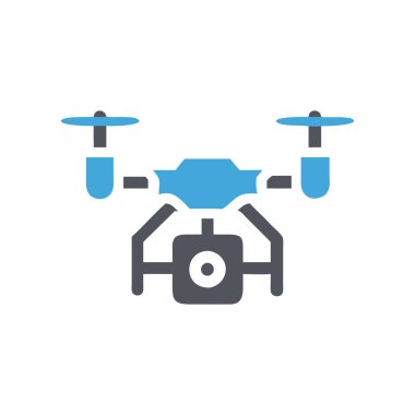 Drone vektör glifleri renk simgesi