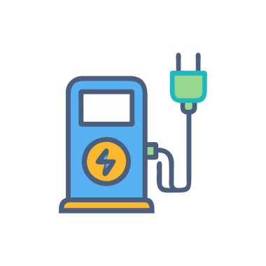 elektrik pil vektörü düz simgesi