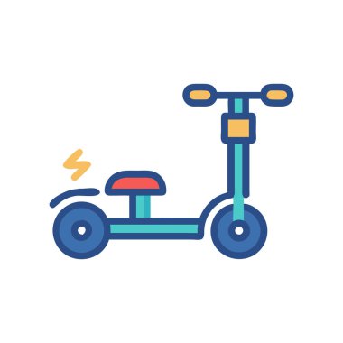 Scooter ikonu. İnce çizgi tarzı tasarım. vektör izole.