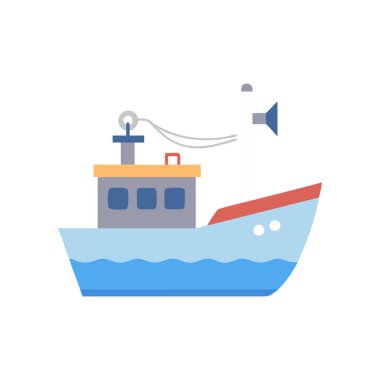tekne vektörü düz renk simgesi