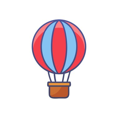 Hava balonu sıcak hava sıcak ikonu ana hatlarıyla doldurulmuş