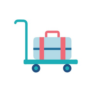 Beyaz arkaplan vektör çiziminde valizli valiz