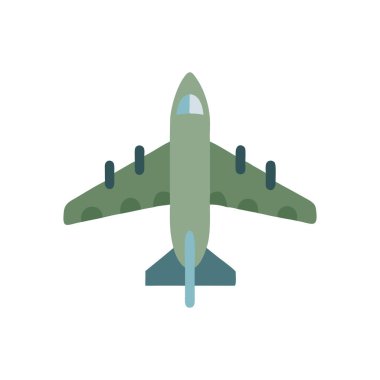 Askeri uçak simgesi, düz stil