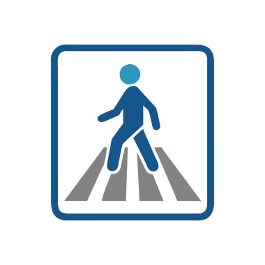 Geçiş işareti, yaya geçiş simgesi, vektör illüstrasyonu