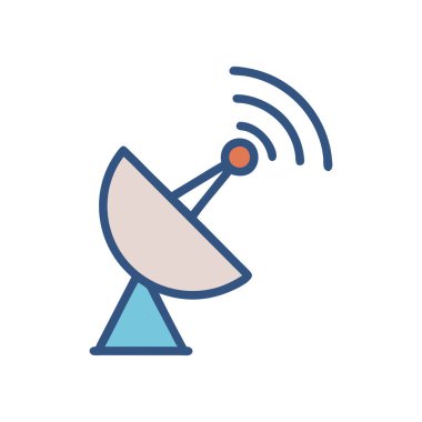 Web ve mobil uygulaması tasarımı, anten logo kavramı için beyaz arka plan üzerinde izole anten simge vektör