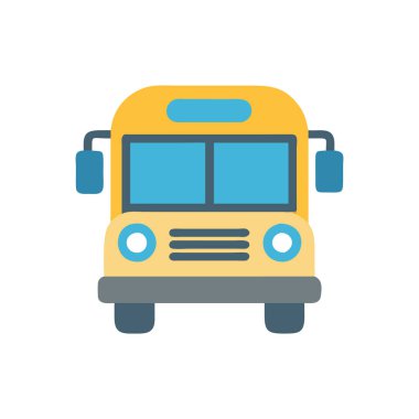 bus okulu beyaz vektör illüstrasyon tasarımında izole edildi