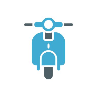 Beyaz arka planda motosiklet vektör simgesi. mavi izole sembol.