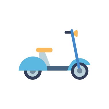 Beyaz arkaplanda scooter vektör çizimi