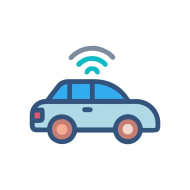 araba vektörü düz renk simgesi