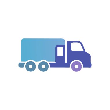 Düz stil vektör işareti ile kamyon simgesi