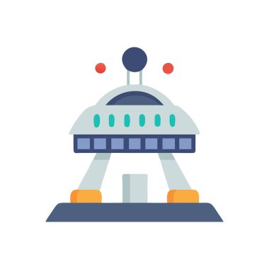 Beyaz zemin üzerinde modern robotun vektör çizimi