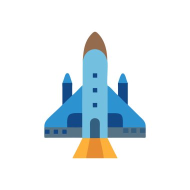 Roket simgesi, düz stil