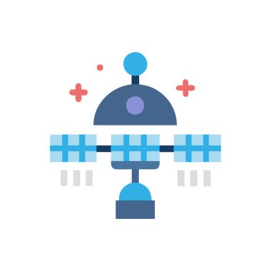 Uydu simgesine sahip robot, satır renk biçimi