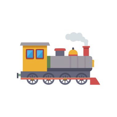 lokomotif düz biçim simgesi tasarımı, ulaşım ulaşım ulaşım yolculuğu ve ulaşım tema vektörü illüstrasyonu