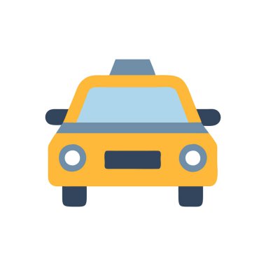 Taksi vektörü düz renk simgesi